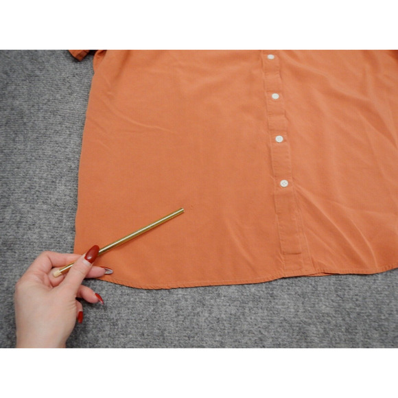 Coldwater Creek Button Up Shirt Plus Size‎ 1X Womens Red-Orange Short Sleeve * - Picture 2 of 9